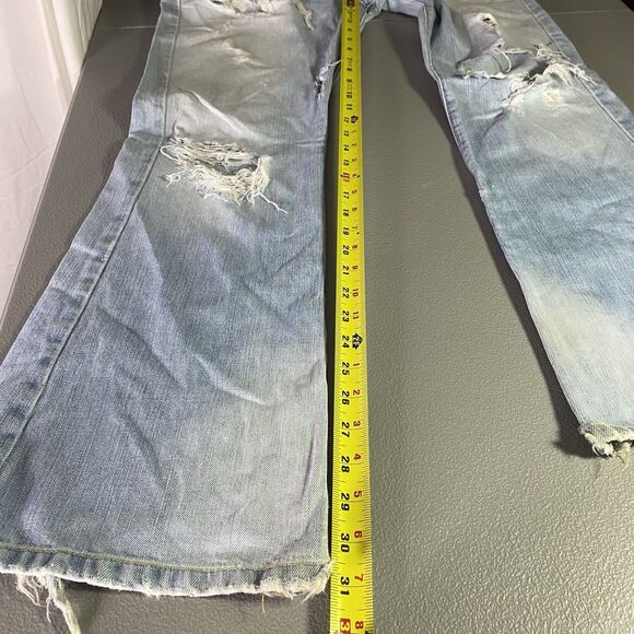 Vintage ABERCROMBIE & FITCH Jeans Flare Low Rise Distressed Y2K 90s Womens 10R - Picture 5 of 13